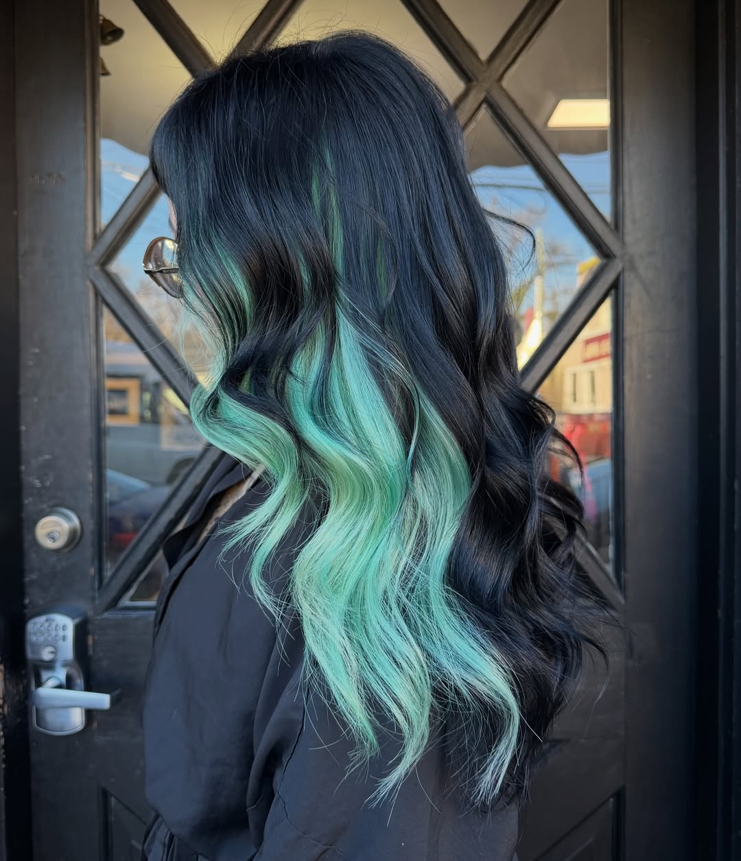 Vivid Mint Green Under Dye On Dark Waves