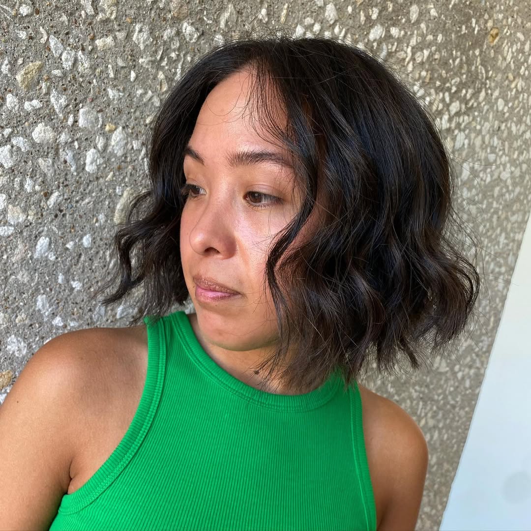 Wavy Chin-Length Bob for Effortless Style