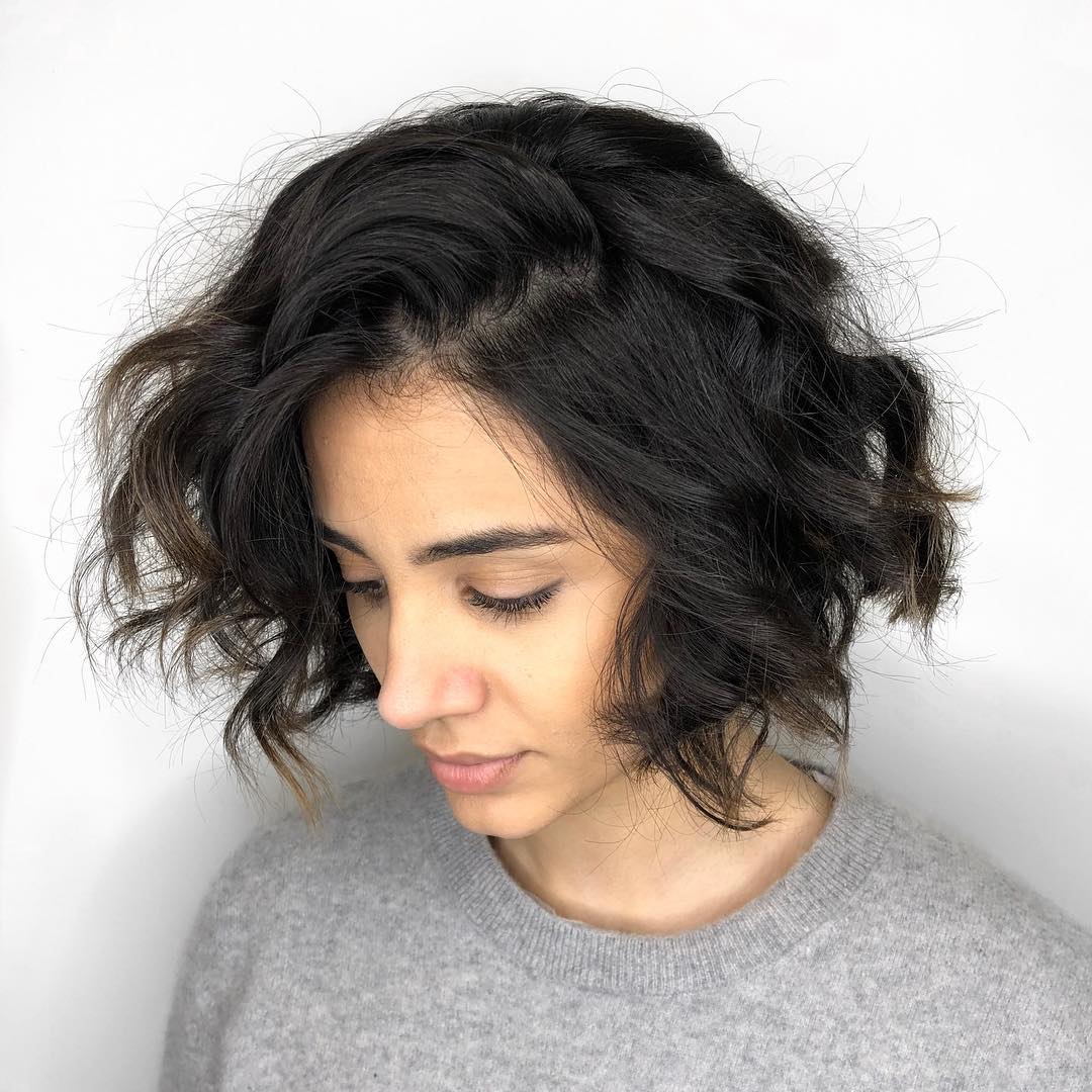 Wavy Chin Length Bob With Chocolate Brown Tones