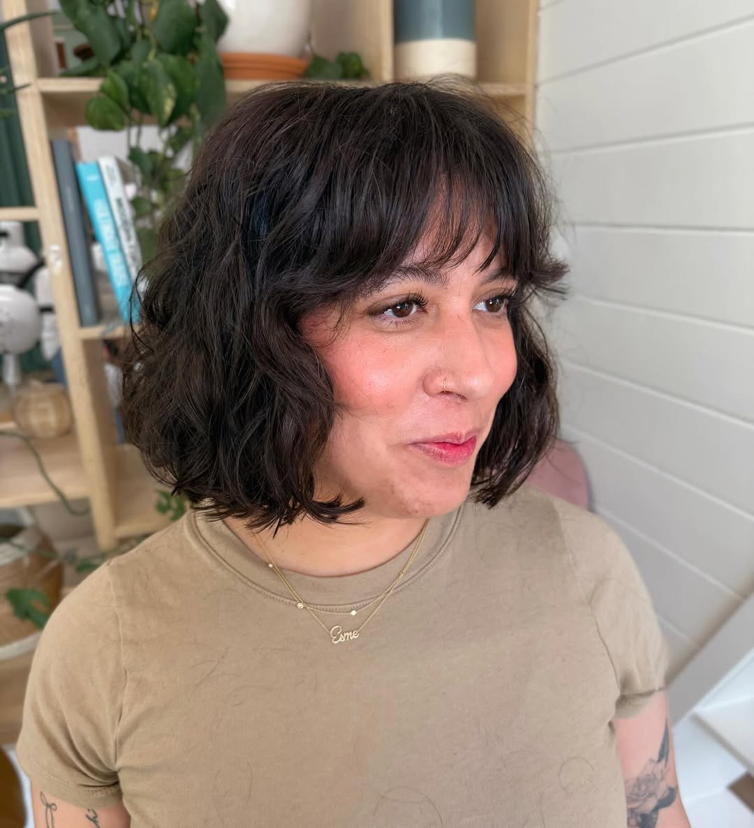 Wavy French Bob With Wispy Fringe