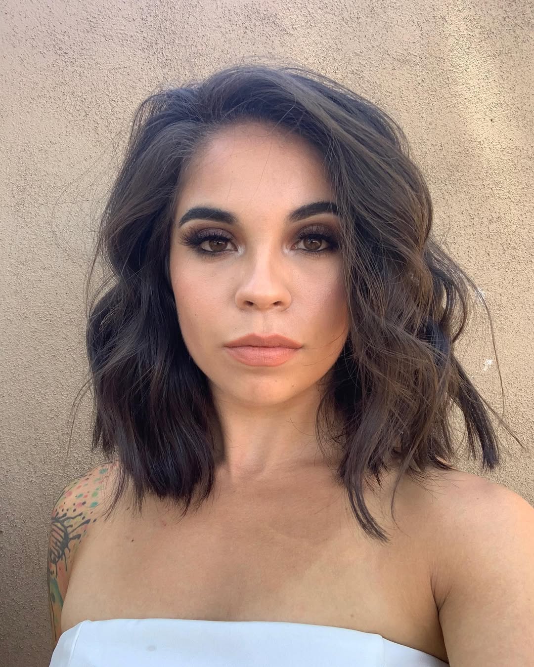 Wavy Layered Bob With Rooted Mocha