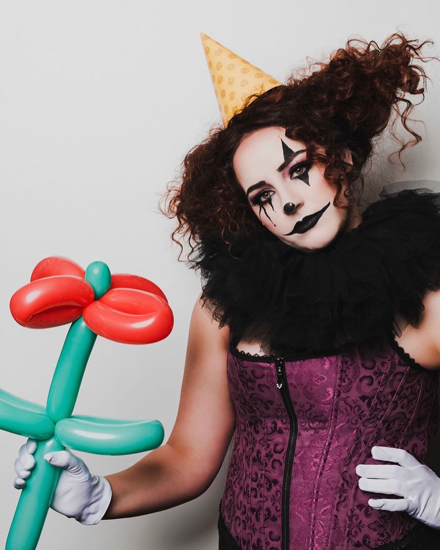 Whimsical Clown Curls With Party Hat