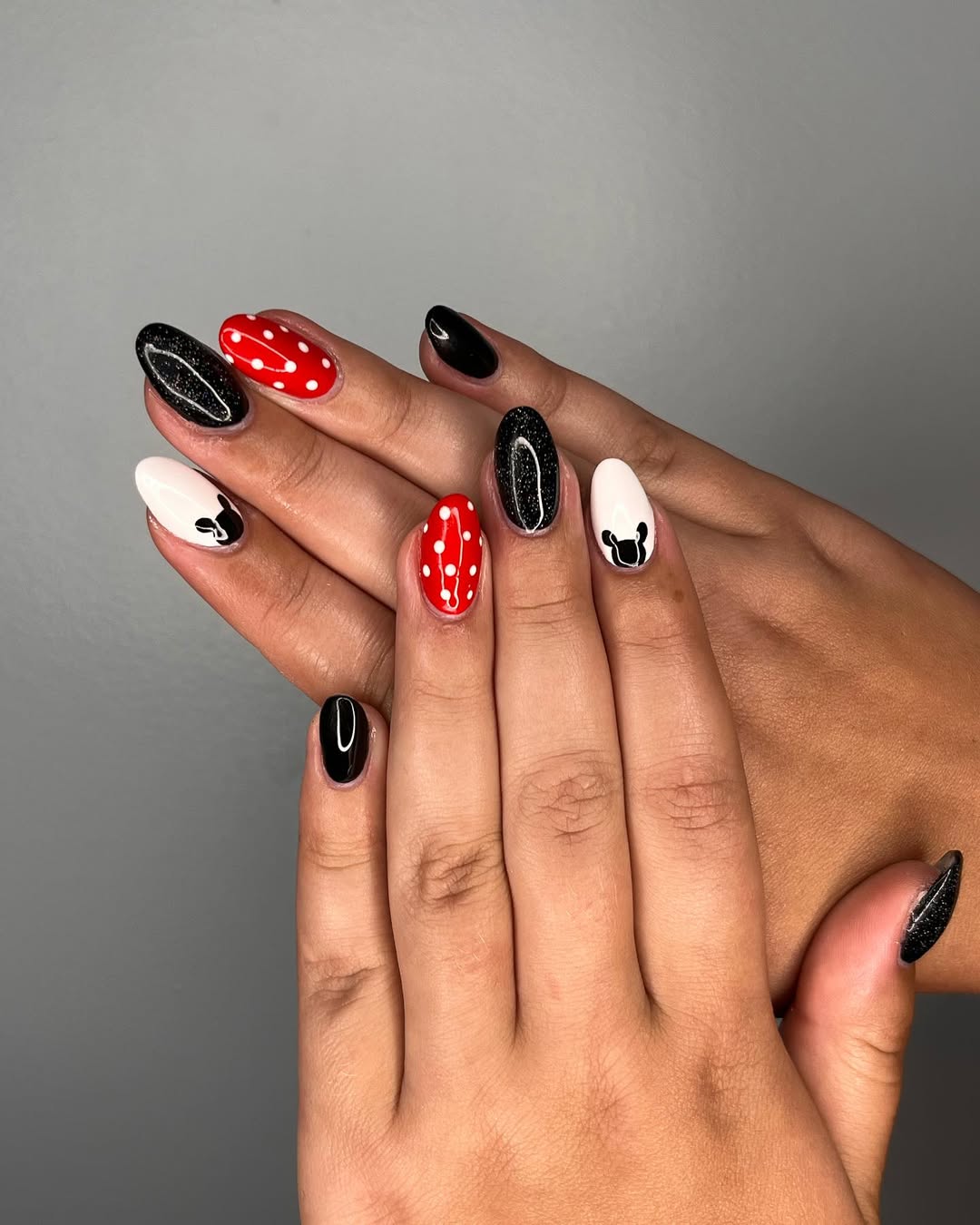 Whimsical Disney Character Mix-and-Match Oval Nails