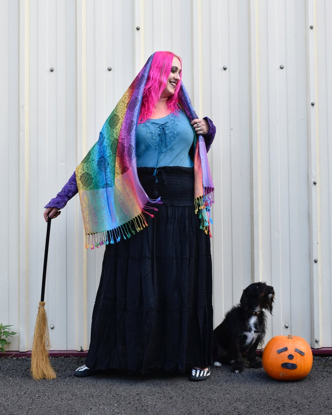 Whimsical Rainbow Witch Halloween Costume