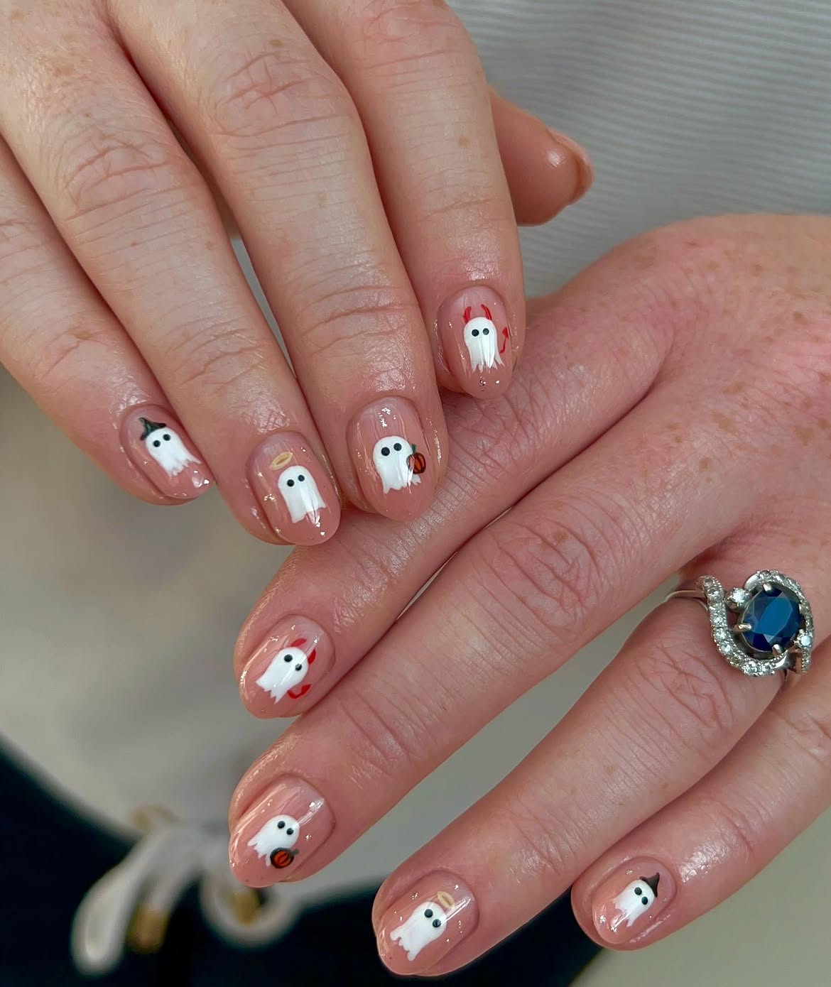 Adorable Halloween Ghost Nail Art Design