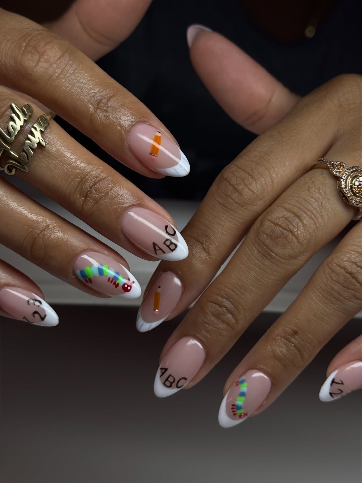 Back To School French Tip Art