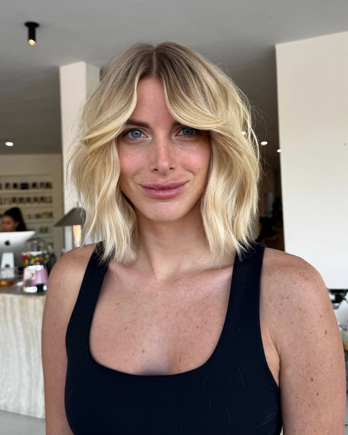 Beachy Blonde Bob With Face Framing Layers