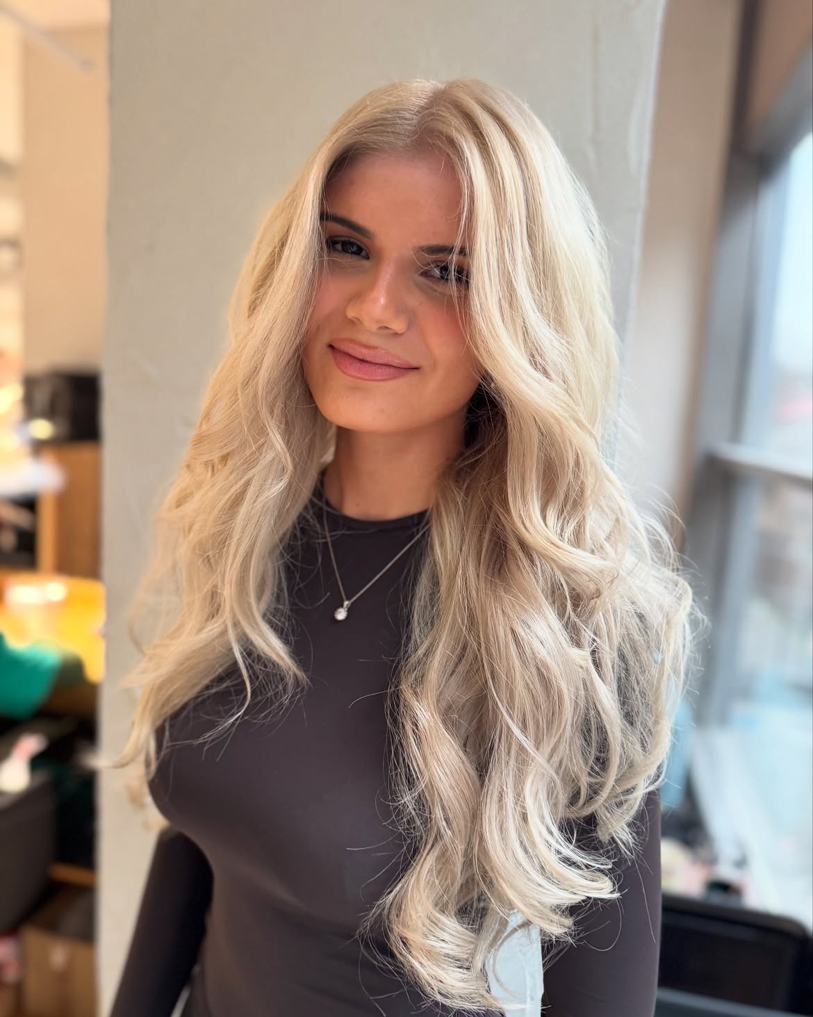 Beachy Waves With Ash Blonde Highlights