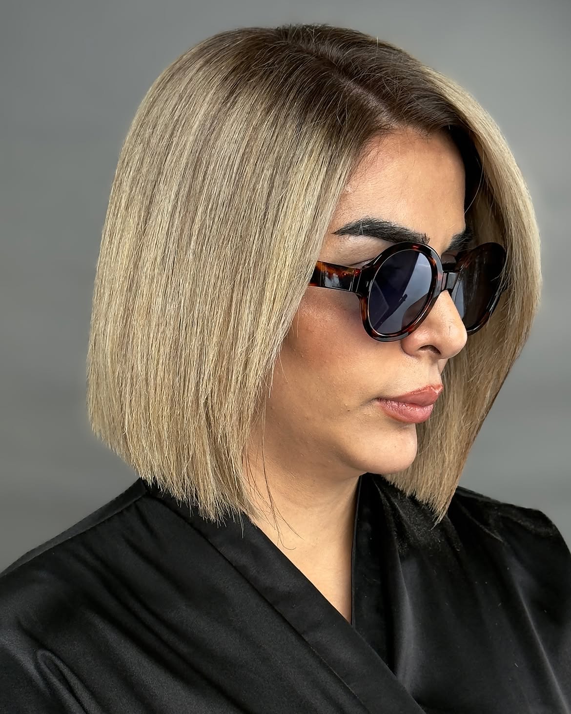 Blonde French Bob With Subtle Dimension