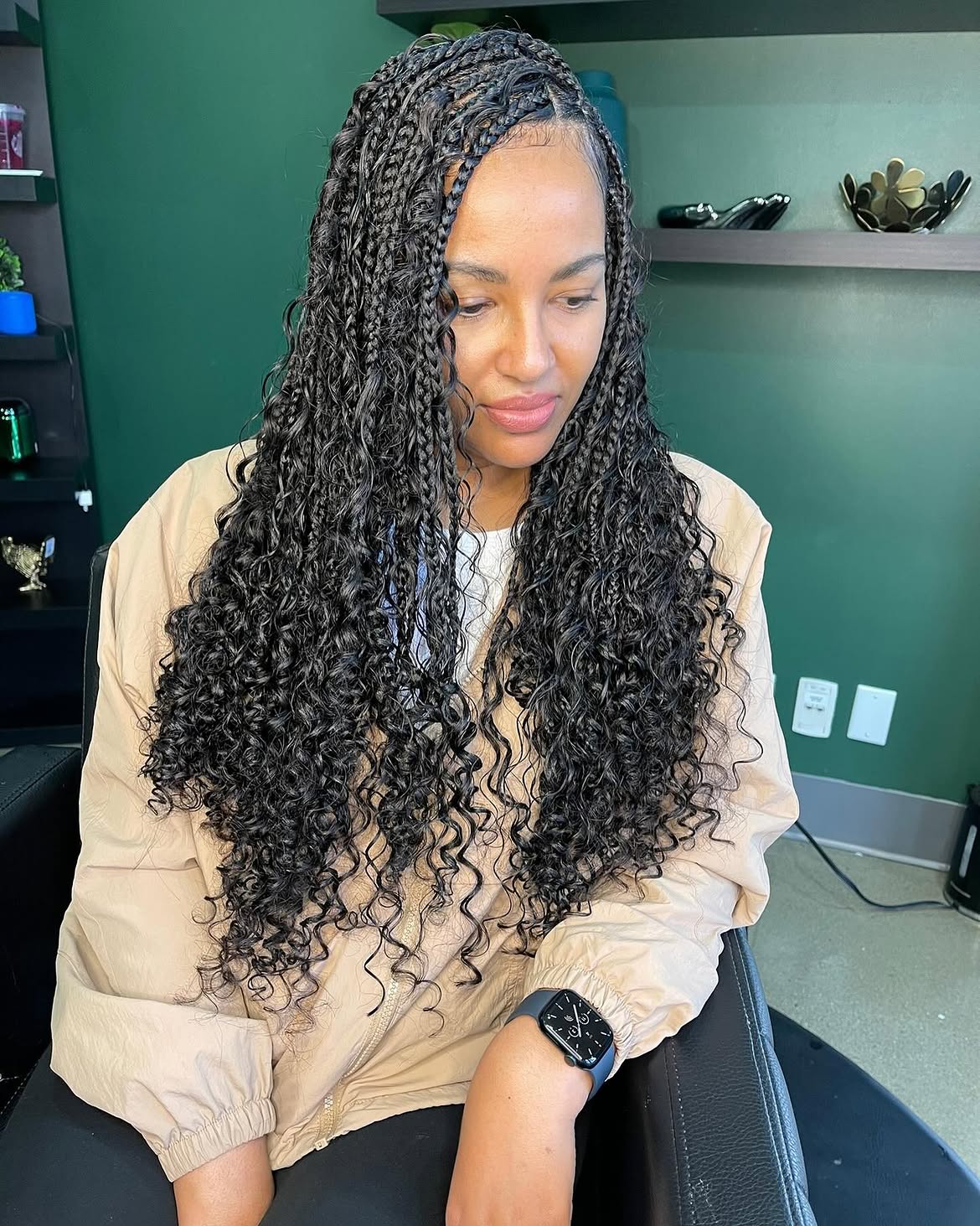 Bohemian Goddess Braids With Defined Curls