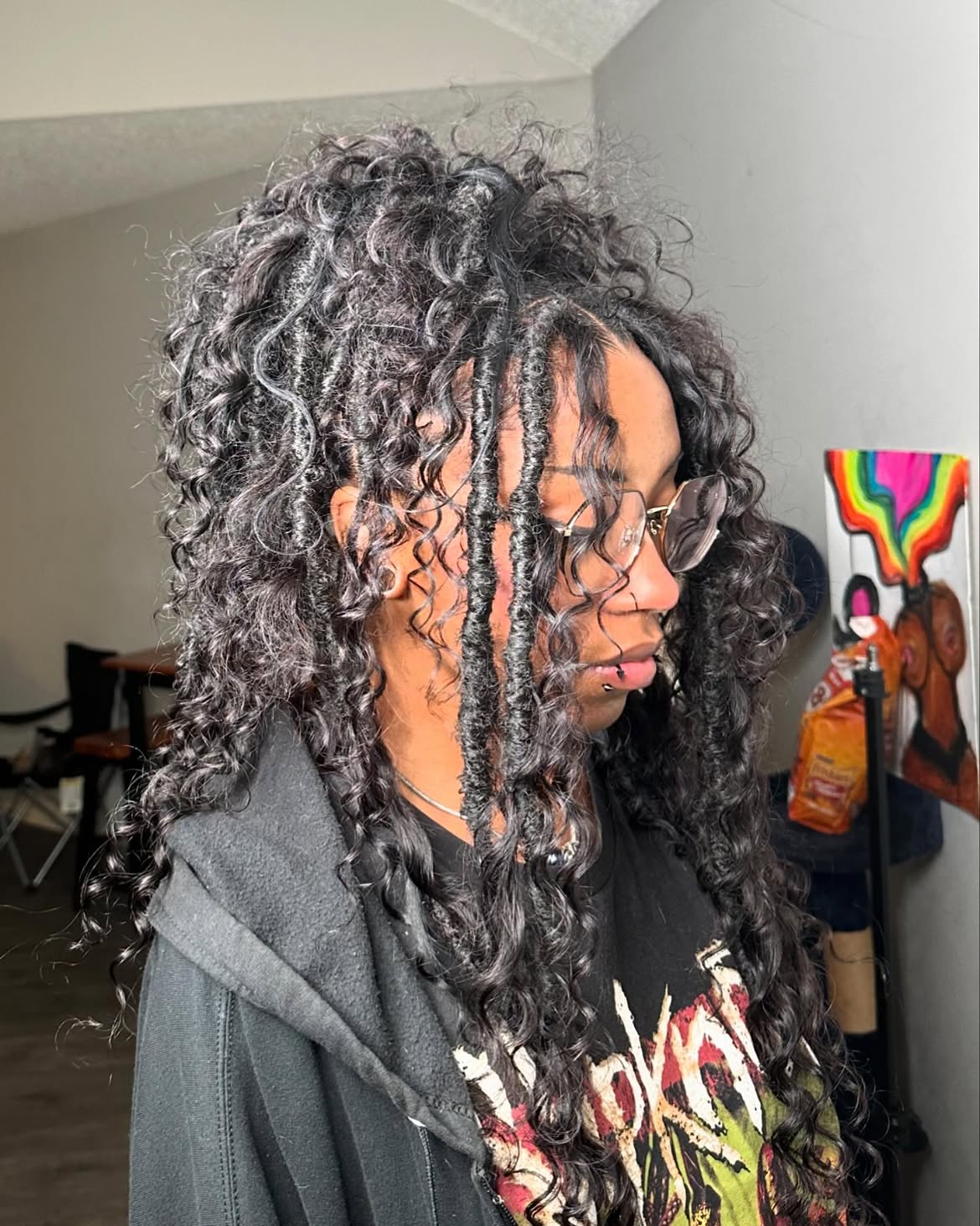 Bohemian Locs With Loose Spiral Curls