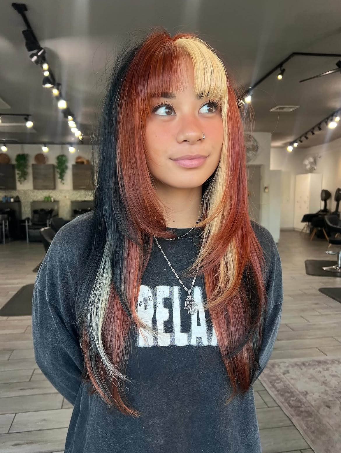 Bold Chunky Color Block Hair With Layers