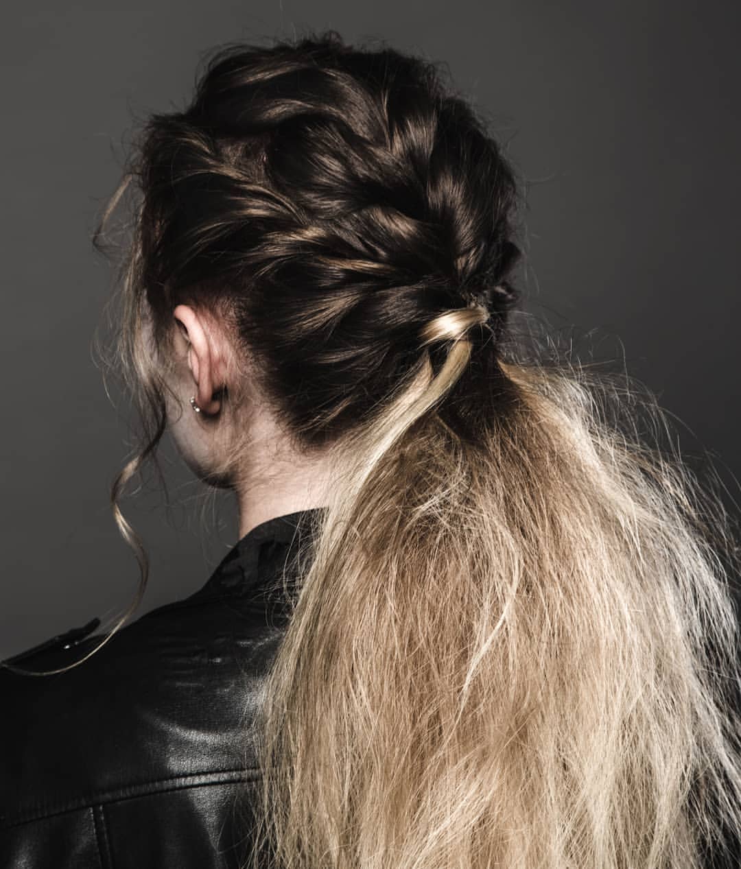 Braided Ponytail With Ethereal Blonde Ombre