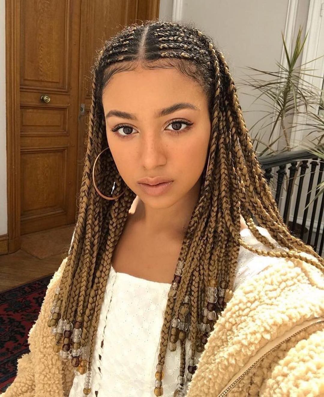 Caramel Ombre Fulani Braids With Beads