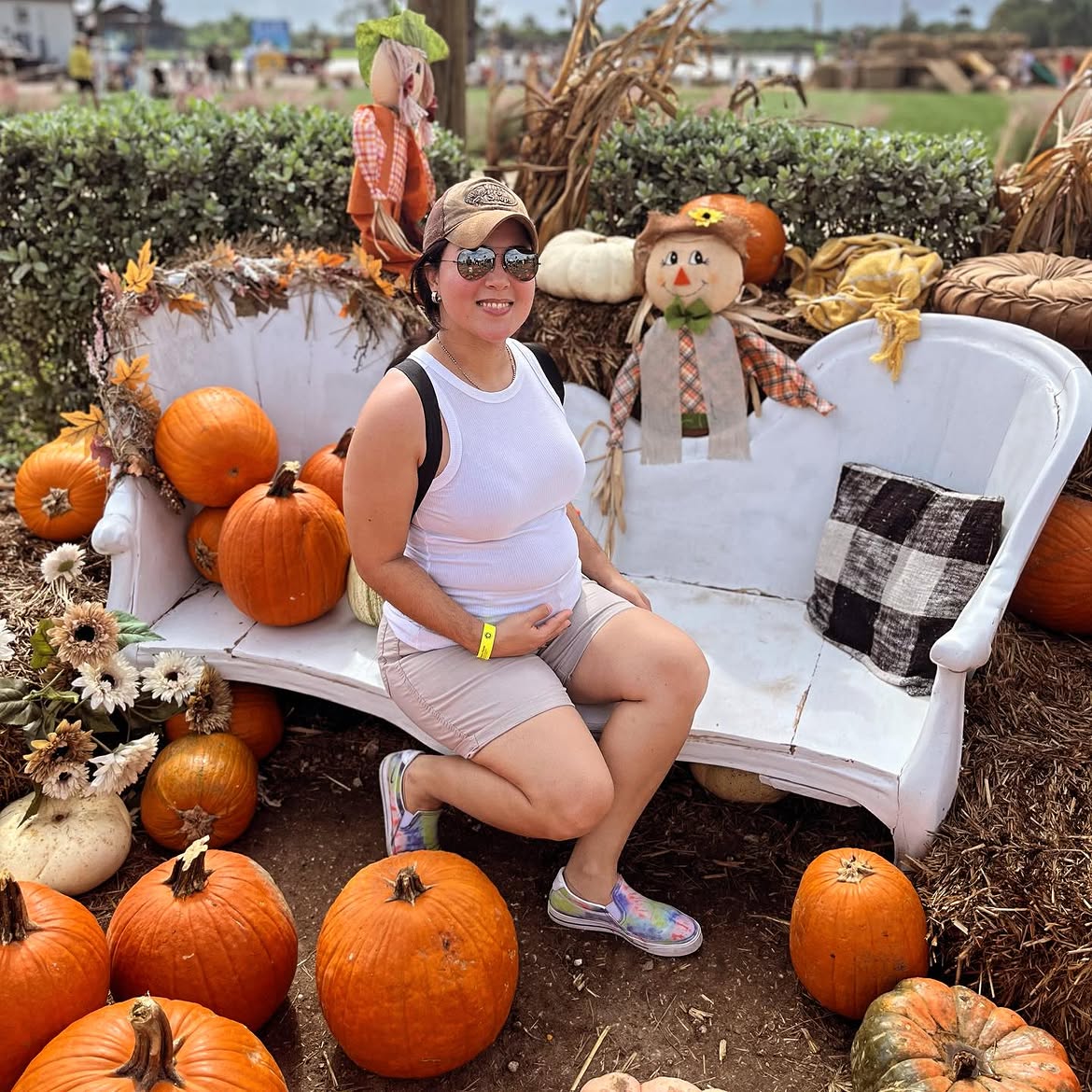 Casual Fall Pumpkin Patch Tank And Shorts Outfit