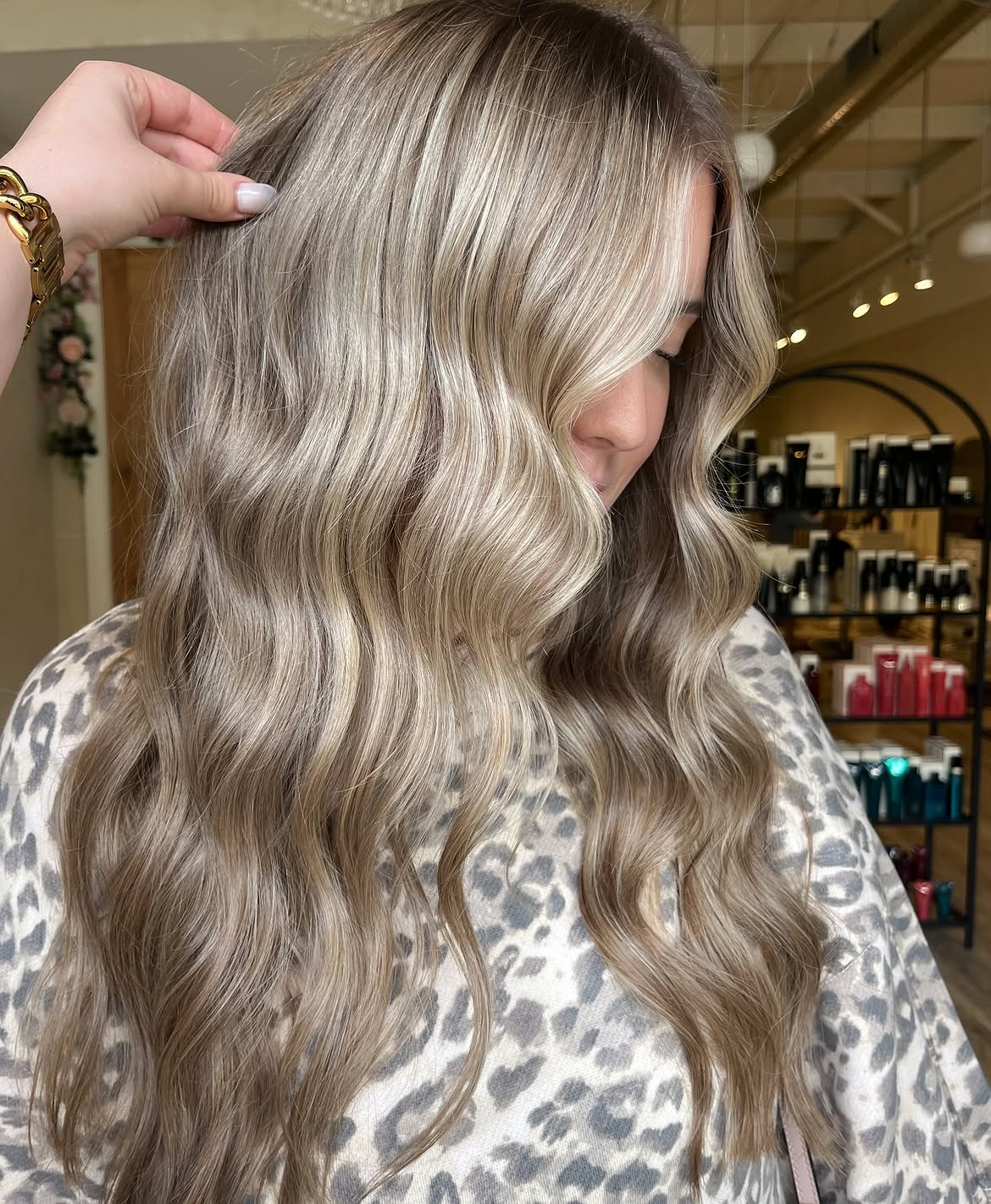Champagne Blonde Balayage With Soft Waves