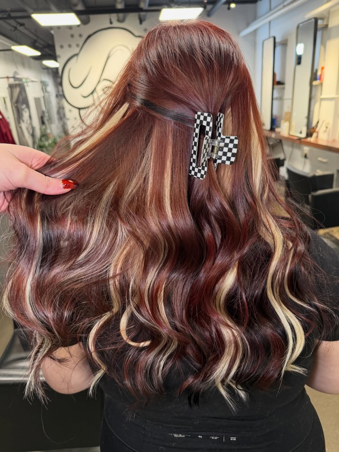 Cherry Cola Chunky Highlights With Waves