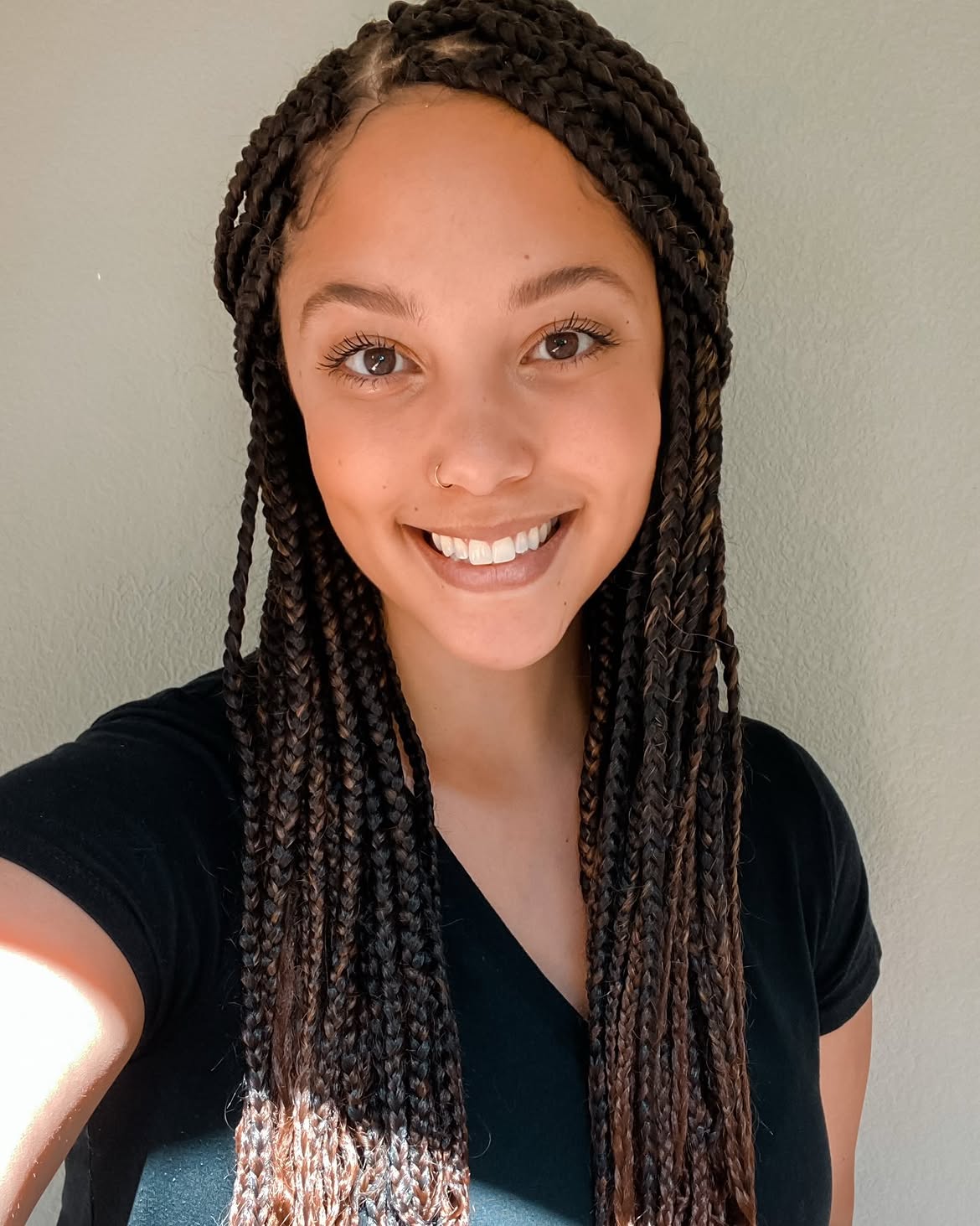 Chic Box Braids With Caramel Ombre