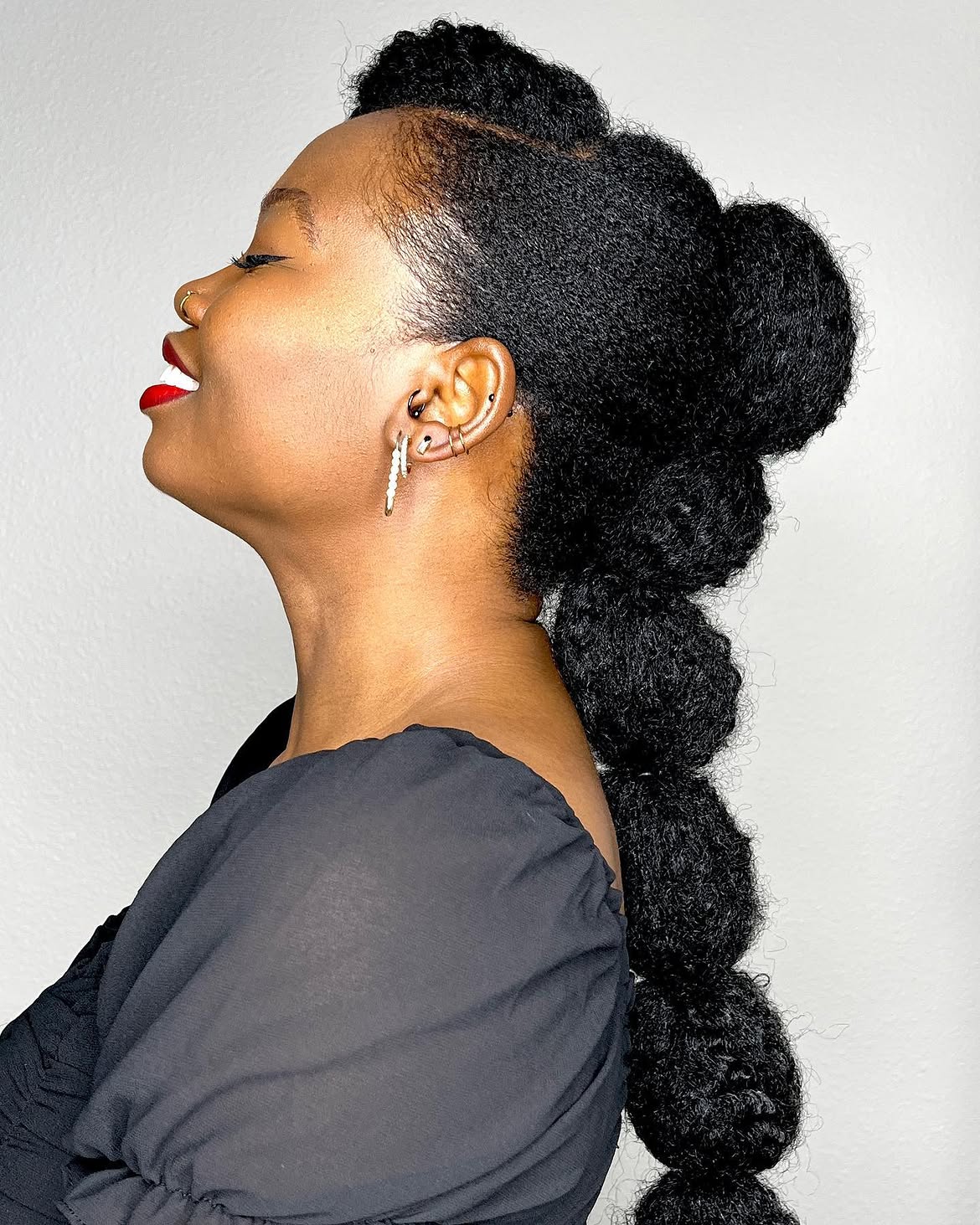 Chic Bubble Braid With Voluminous Coils