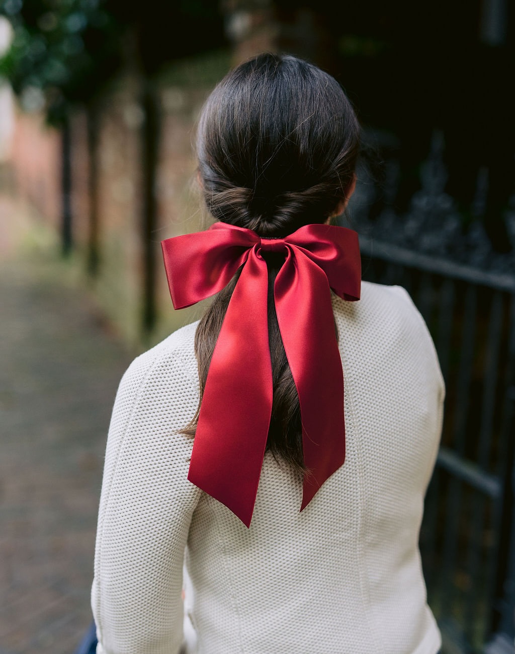 Chic Low Ponytail With Oversized Satin Bow