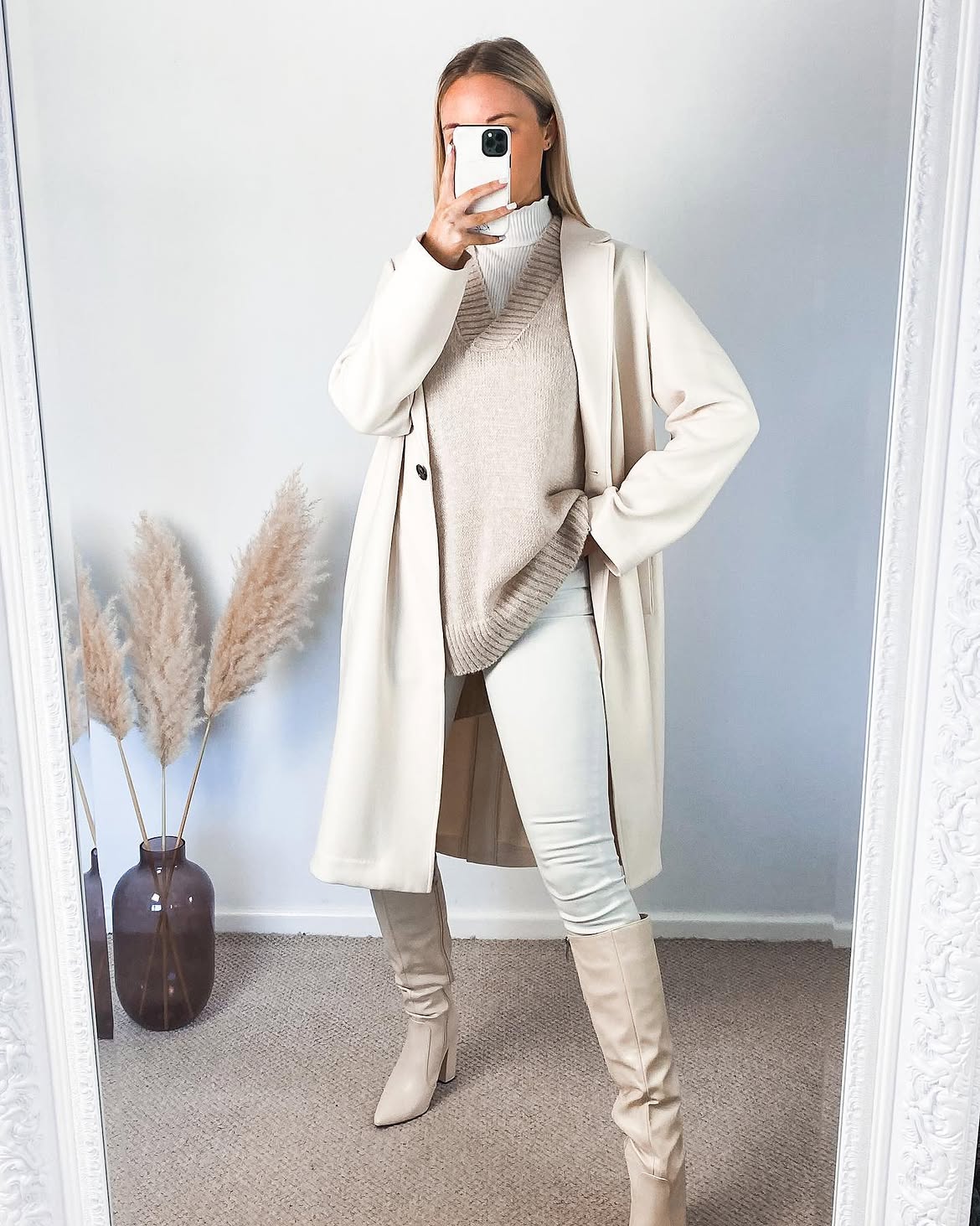 Chic Neutral Monochromatic Layered Look