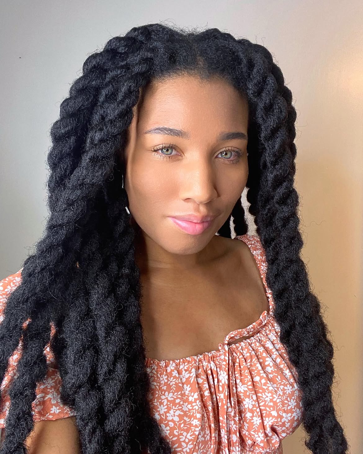 Chunky Rope Twists On Natural Hair