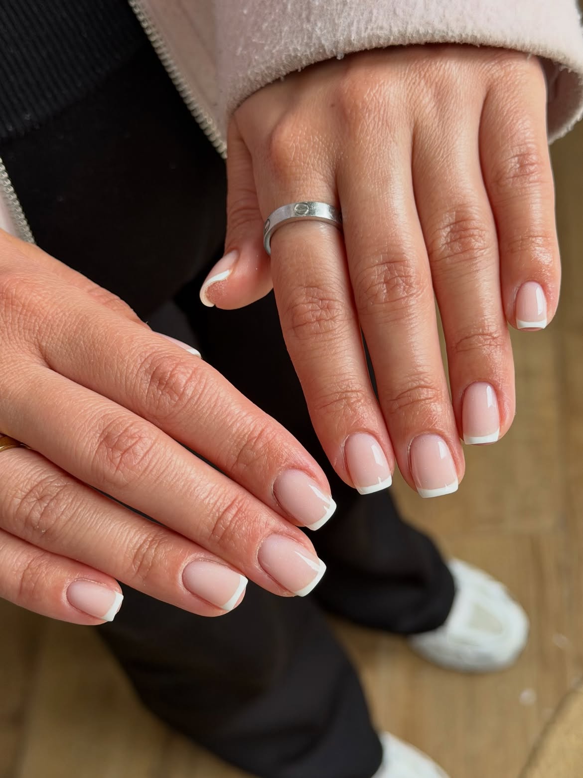 Classic French Tip Square Nails