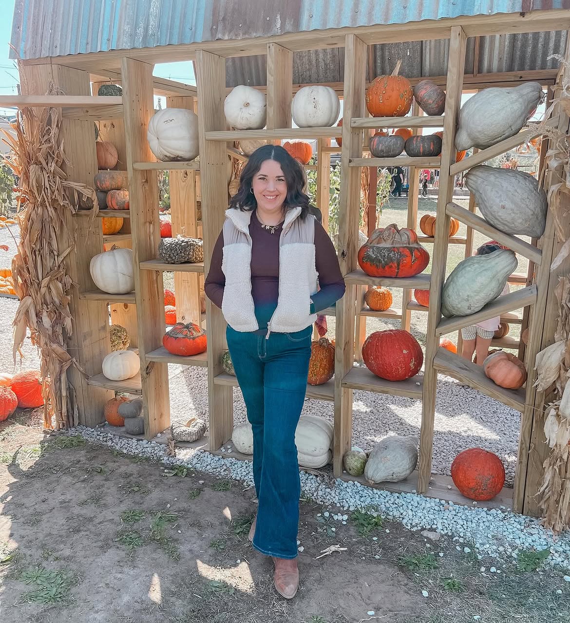 Cozy Fall Vest and Flare Jean Outfit