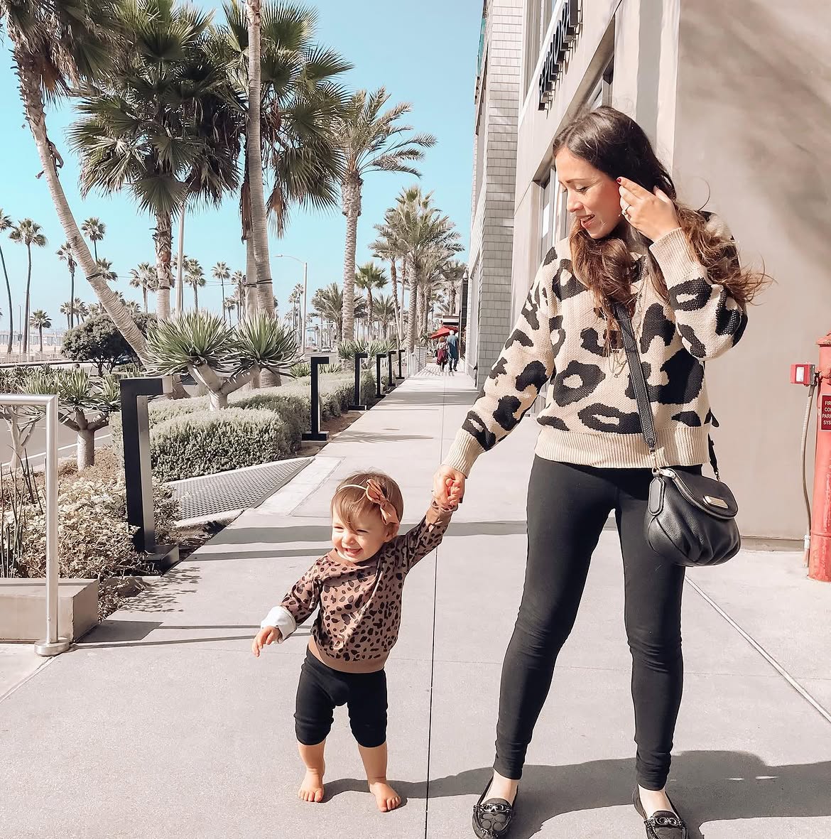 Cozy Leopard Sweater With Black Leggings