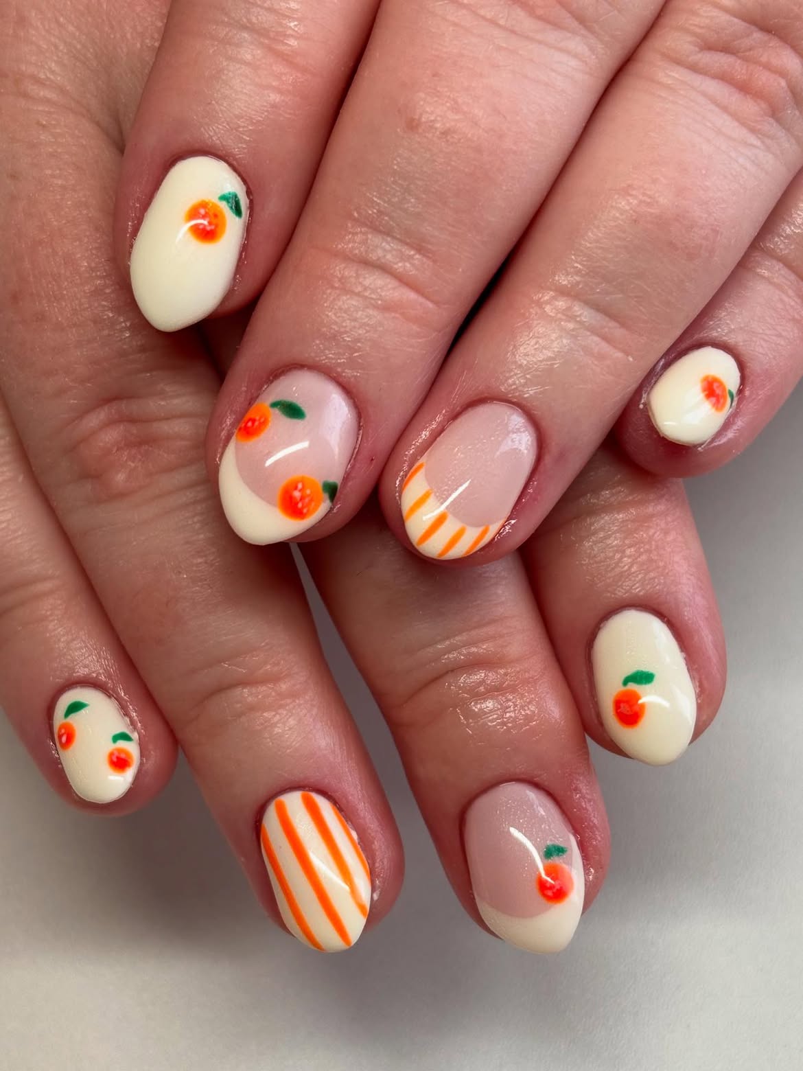 Creamy Orange Fruit French Tips