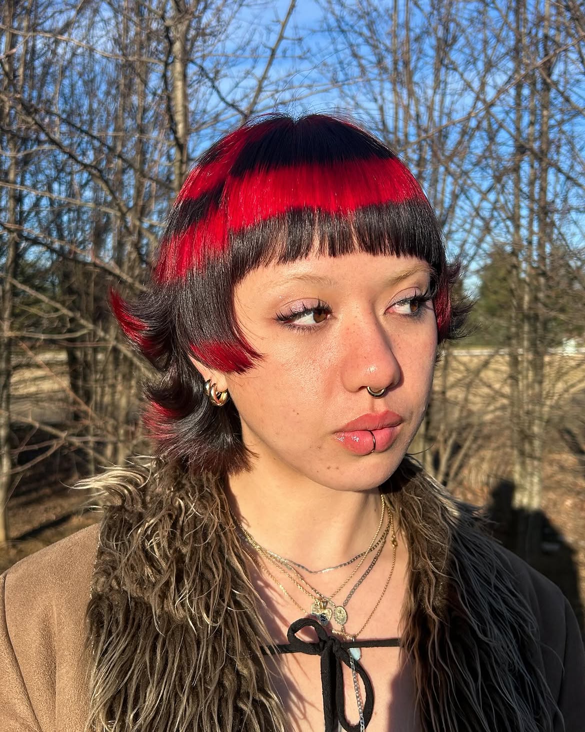 Crimson And Black Checkerboard Mullet