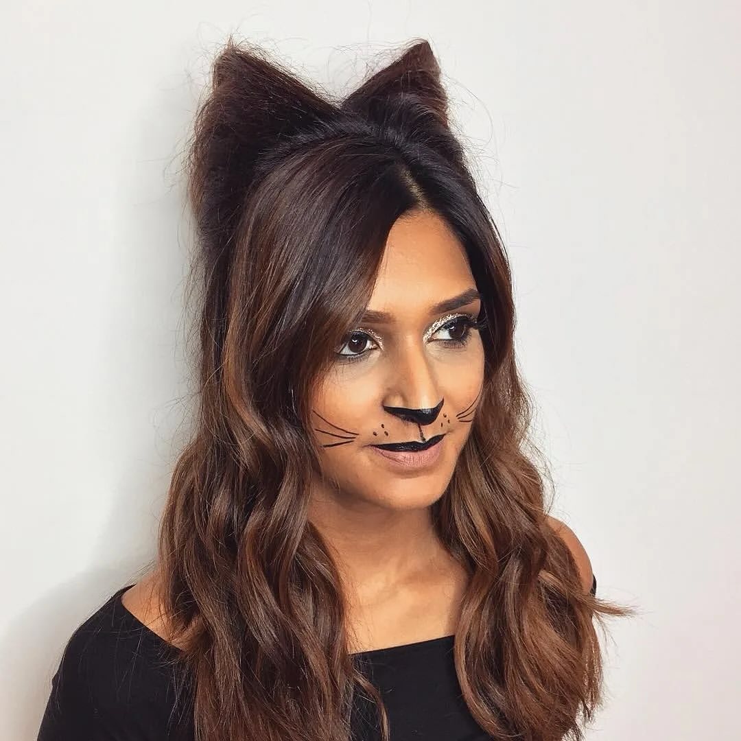 Cute Cat Ears Halloween Hairstyle With Waves