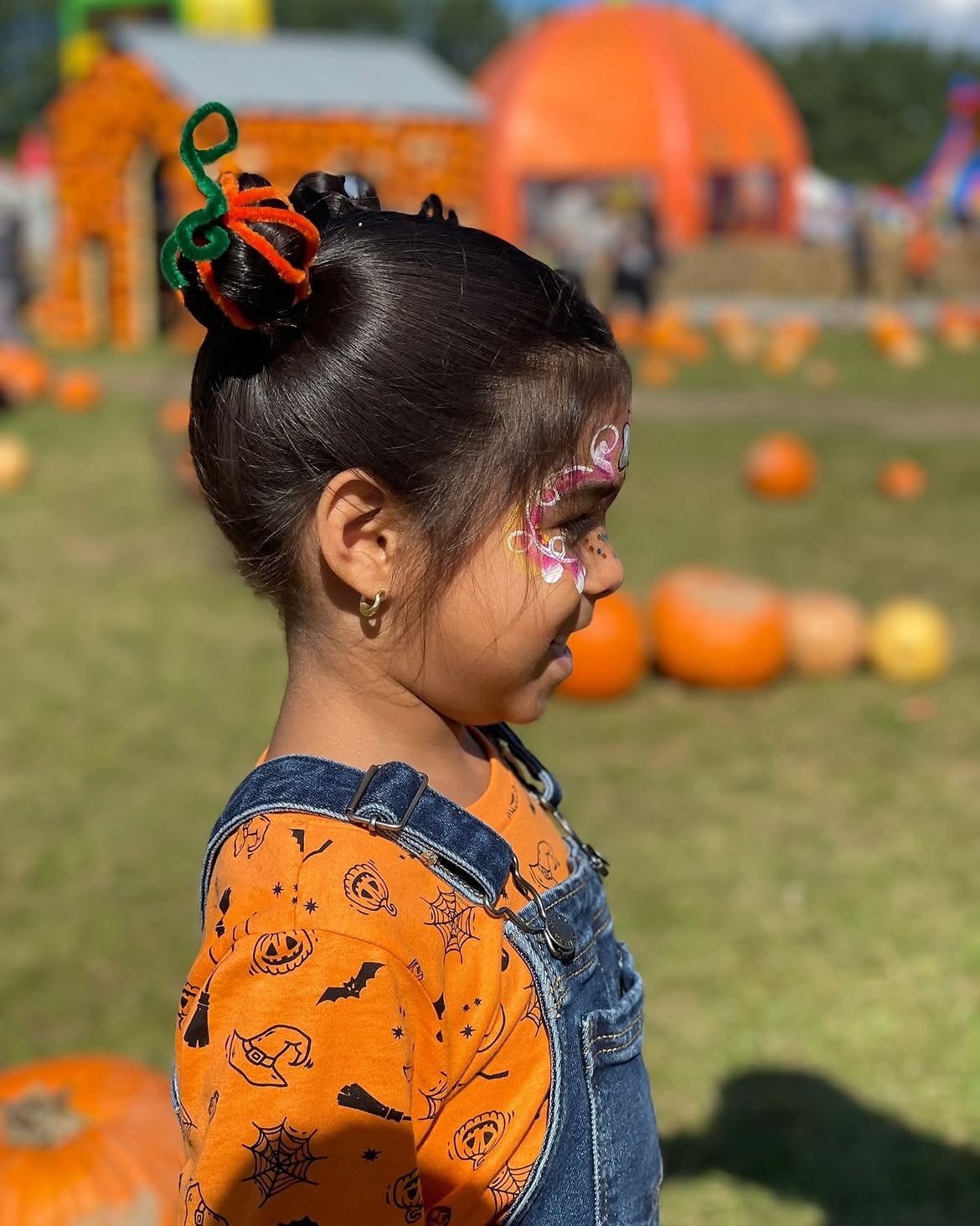 Cute Pumpkin Top Knot Halloween Hairstyle