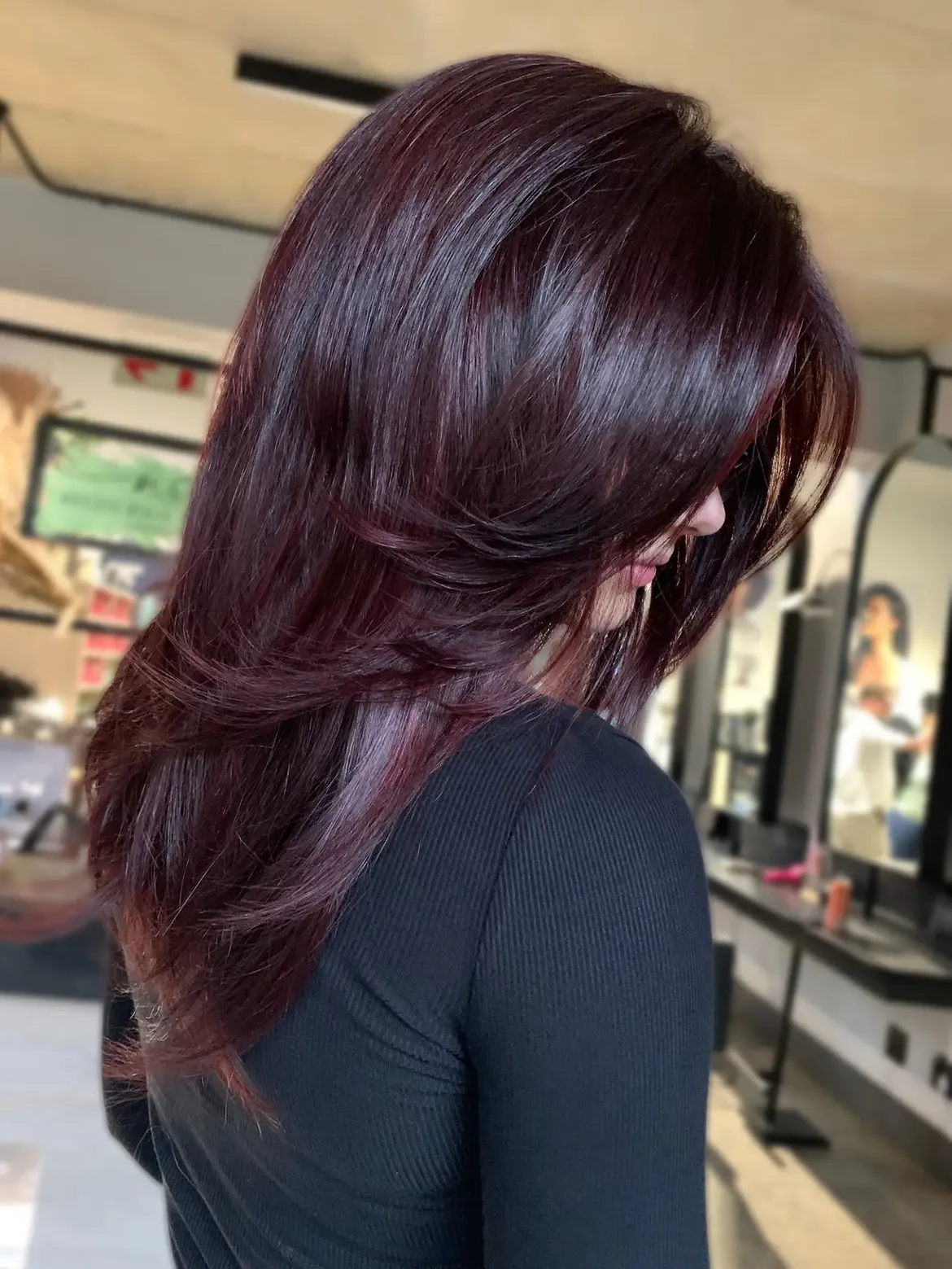 Deep Cherry Cola Layers With Subtle Red Highlights