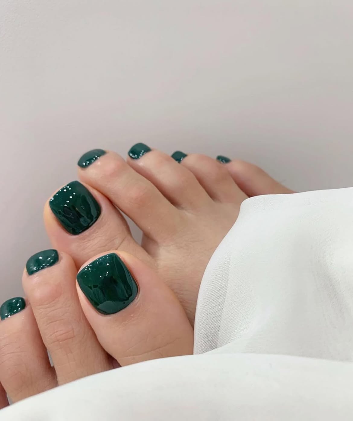 Deep Emerald Green Glossy Square Toes