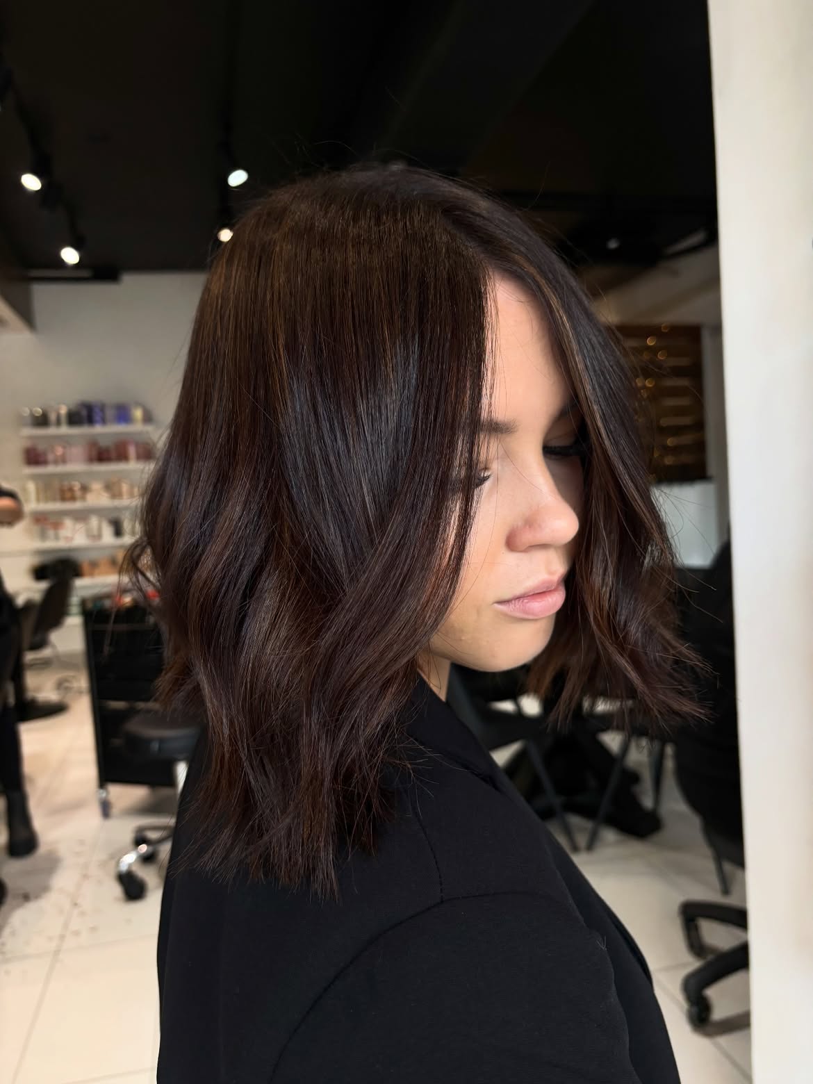 Deep Espresso Waves With Subtle Copper Lowlights