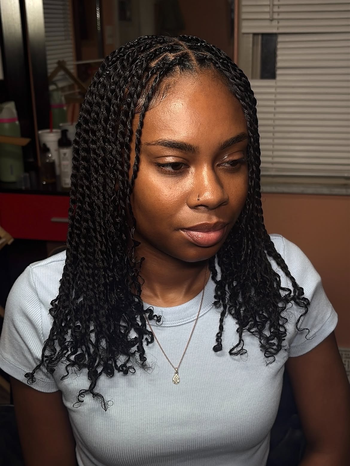 Defined Twists With Curly Ends For Natural Hair