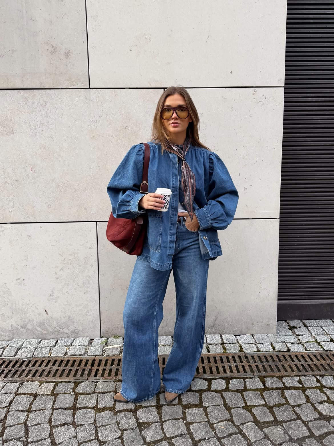 Denim On Denim With Statement Sleeves