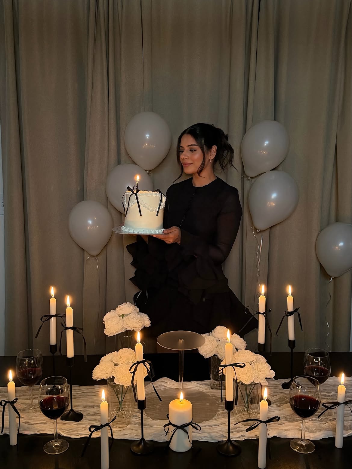 Dramatic Ruffled Black Dress Birthday Vibe