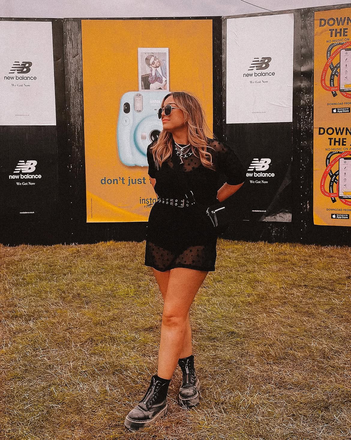 Edgy Festival Dress With Combat Boots
