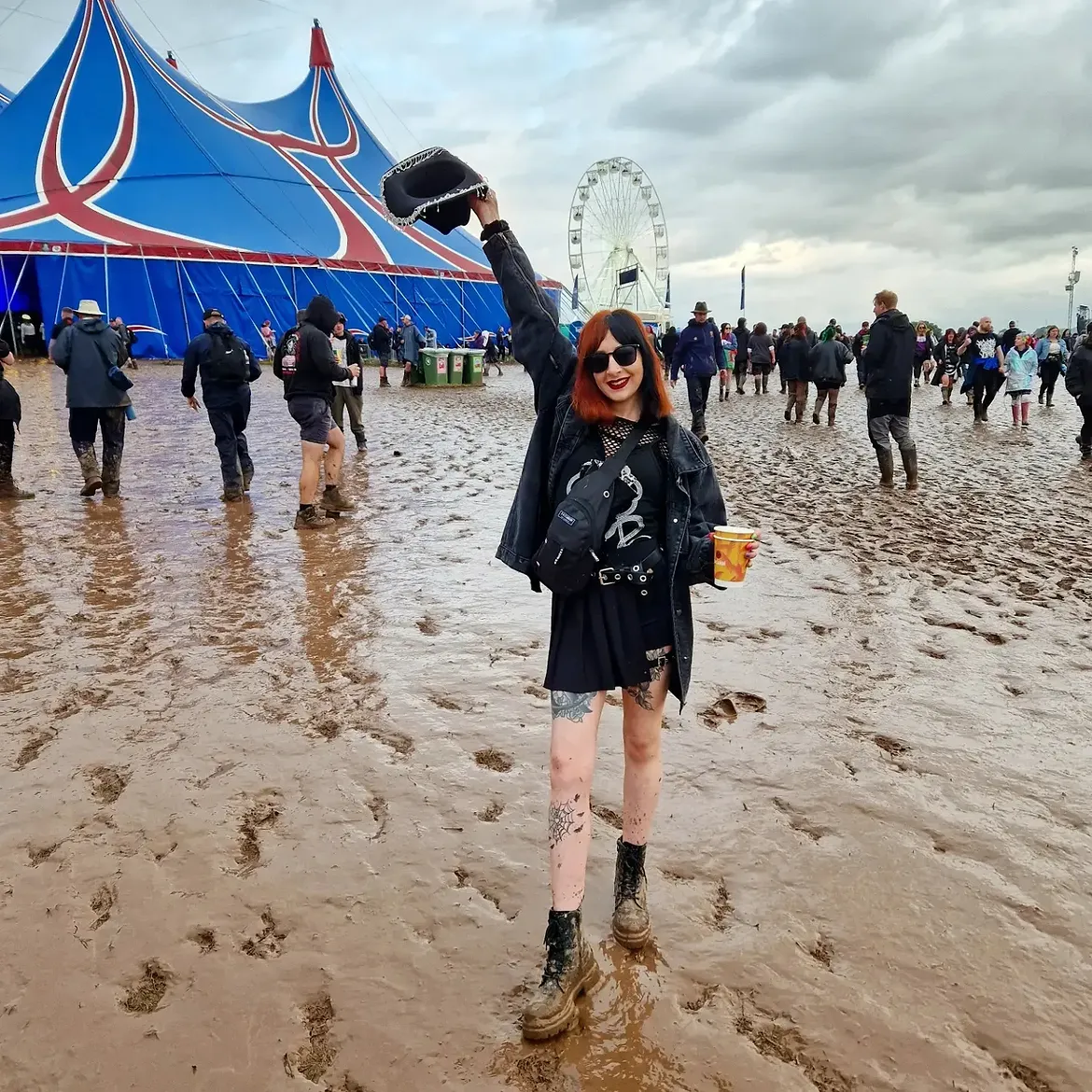 Edgy Punk Festival Outfit With Denim Jacket