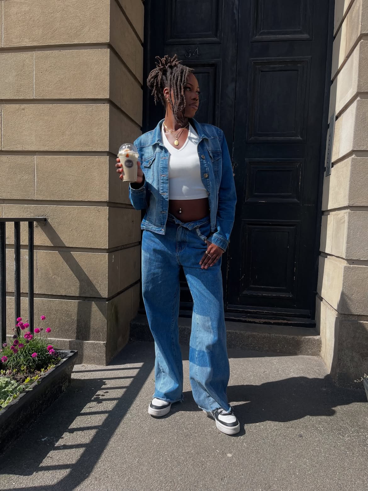Effortless Denim On Denim Wide Leg Look