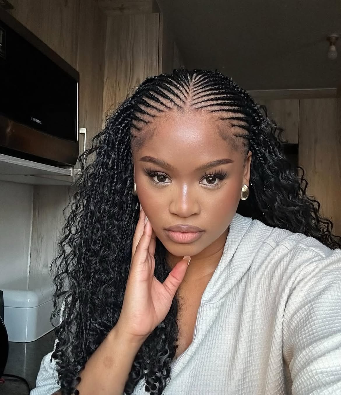Effortless Micro Braids With Loose Curls