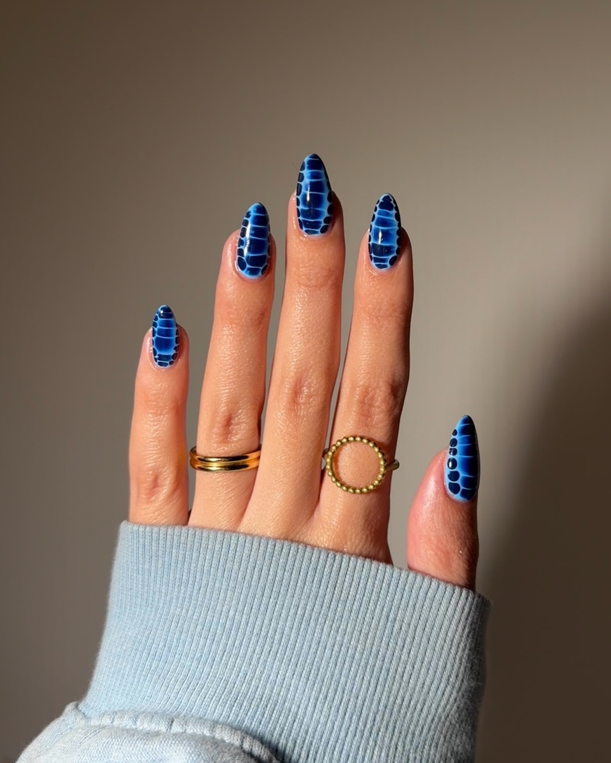 Electric Blue Snake Print Stiletto