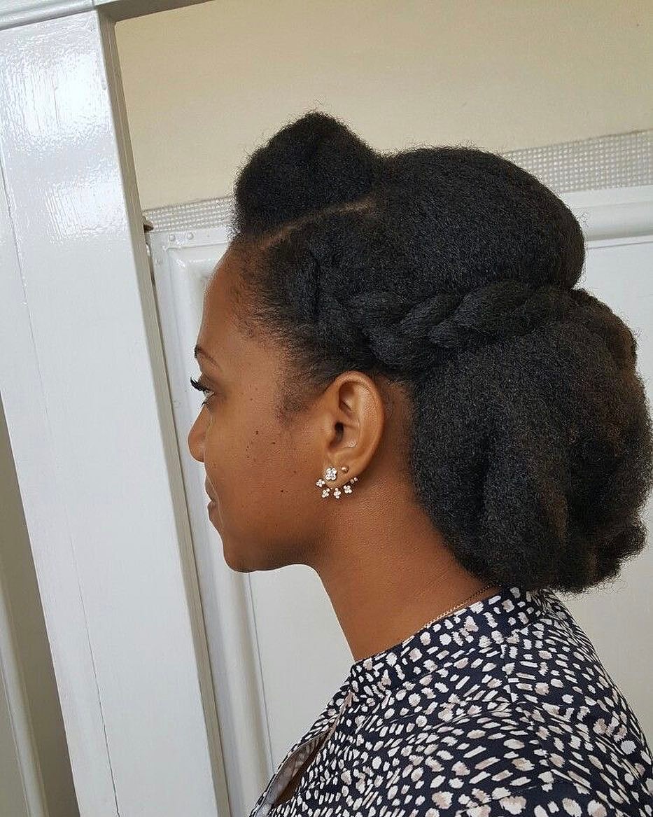 Elegant Braided Updo With Sculpted Top Knot