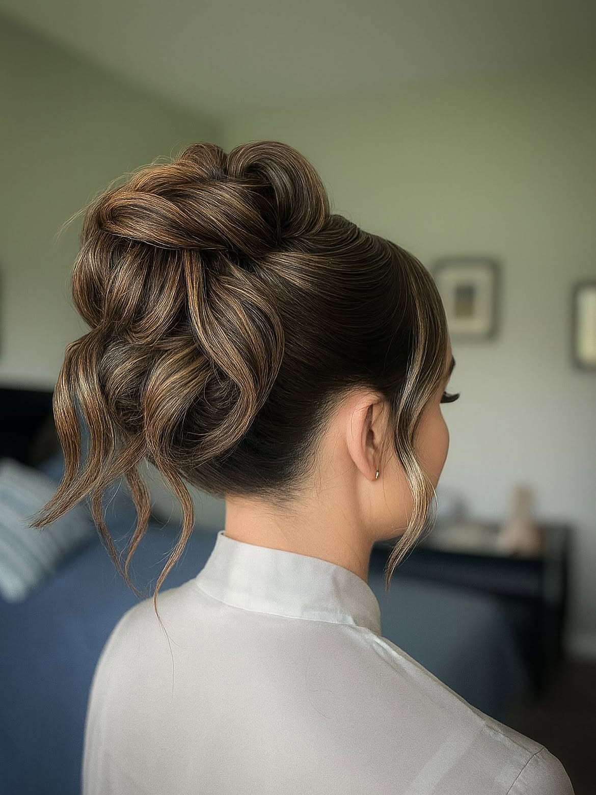 Elegant Twisted Updo With Loose Curls