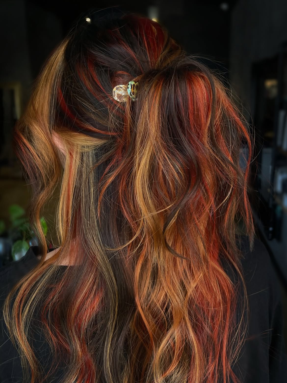 Fiery Calico Hair With Beachy Waves