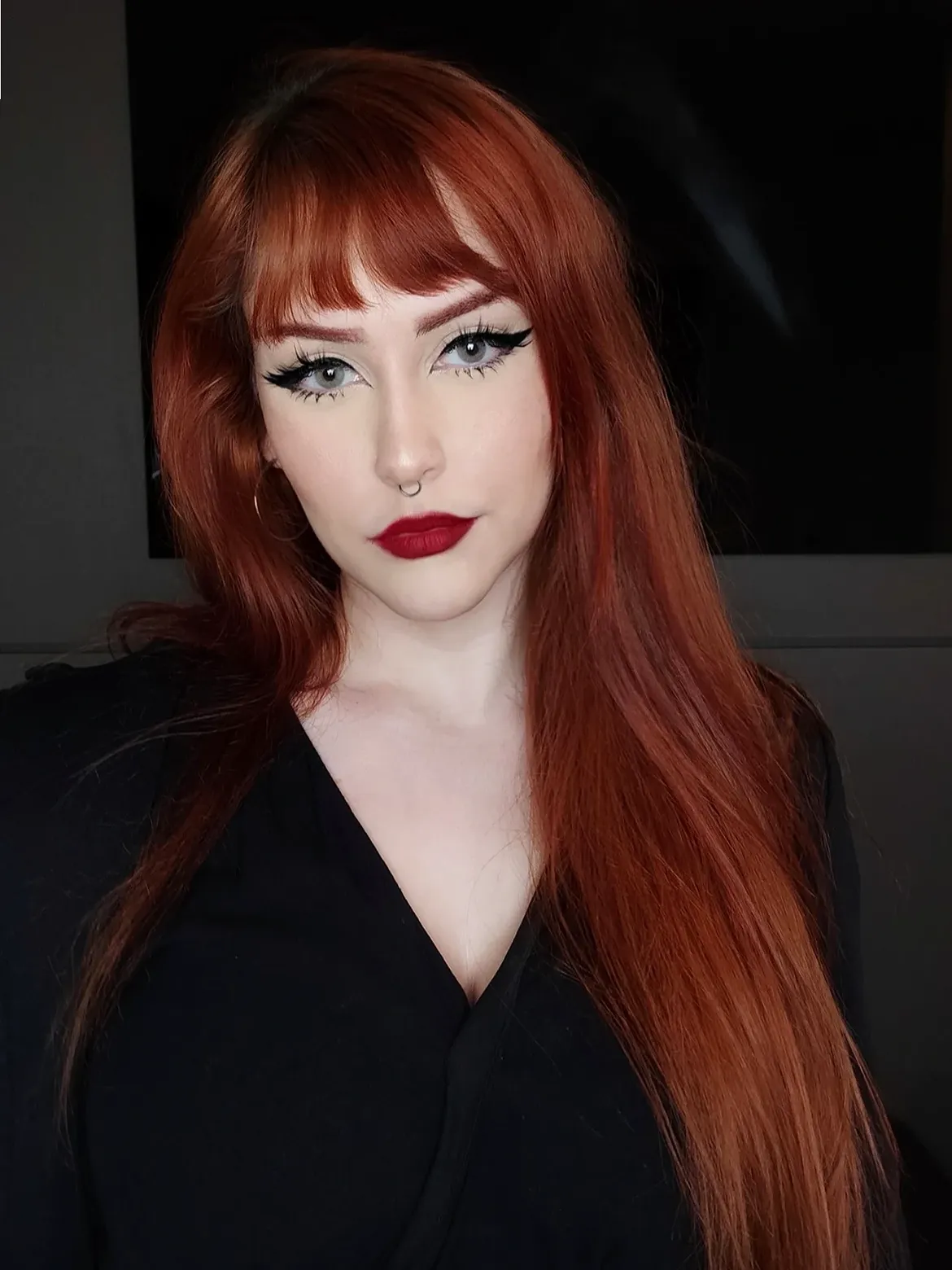 Fiery Copper Red With Wispy Bangs