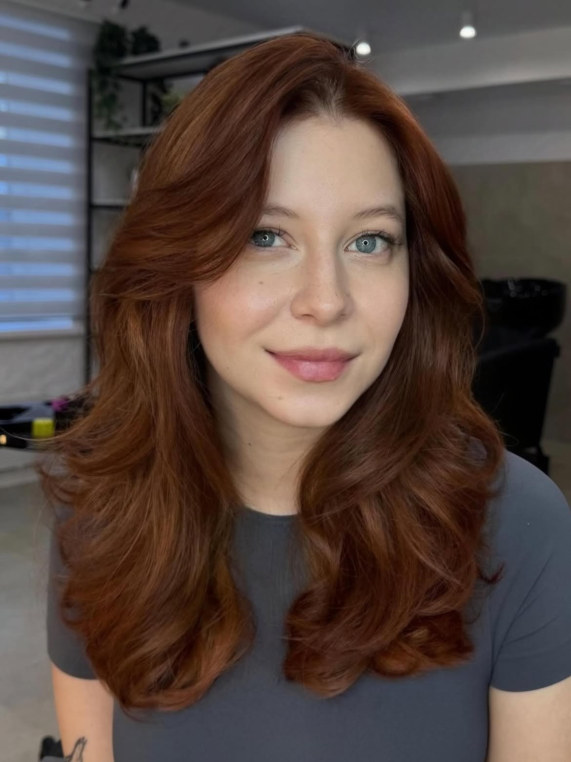 Fiery Copper Waves With Face-Framing Layers