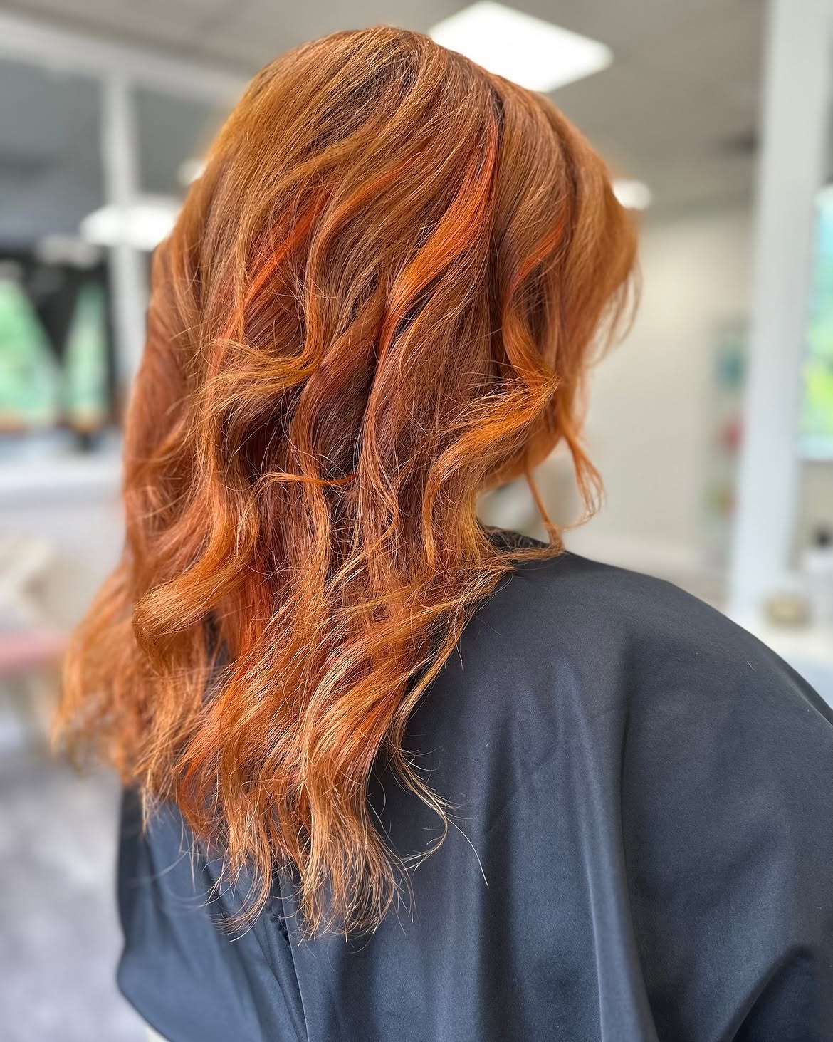 Fiery Copper Waves With Orange Highlights